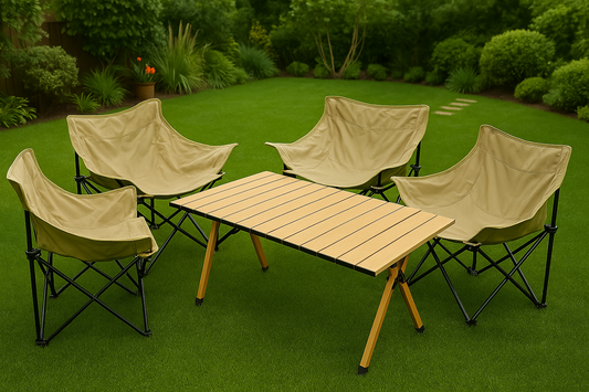 PORTABLE TABLE WITH FOLDABLE 4 CHAIRS